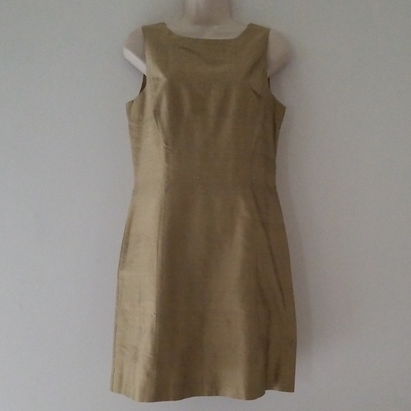 Donna Ricco NY Gold Silk Formal Party Dress Size 8 - Picture 6 of 8